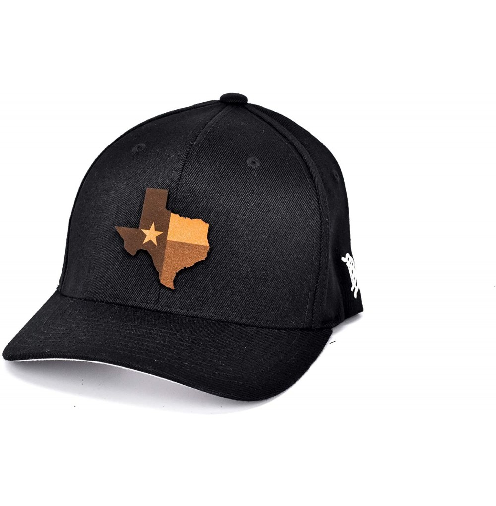 Baseball Caps Texas 'The 28' Leather Patch Hat Flex Fit - Black - CM18IGQNIK0