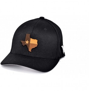 Baseball Caps Texas 'The 28' Leather Patch Hat Flex Fit - Black - CM18IGQNIK0