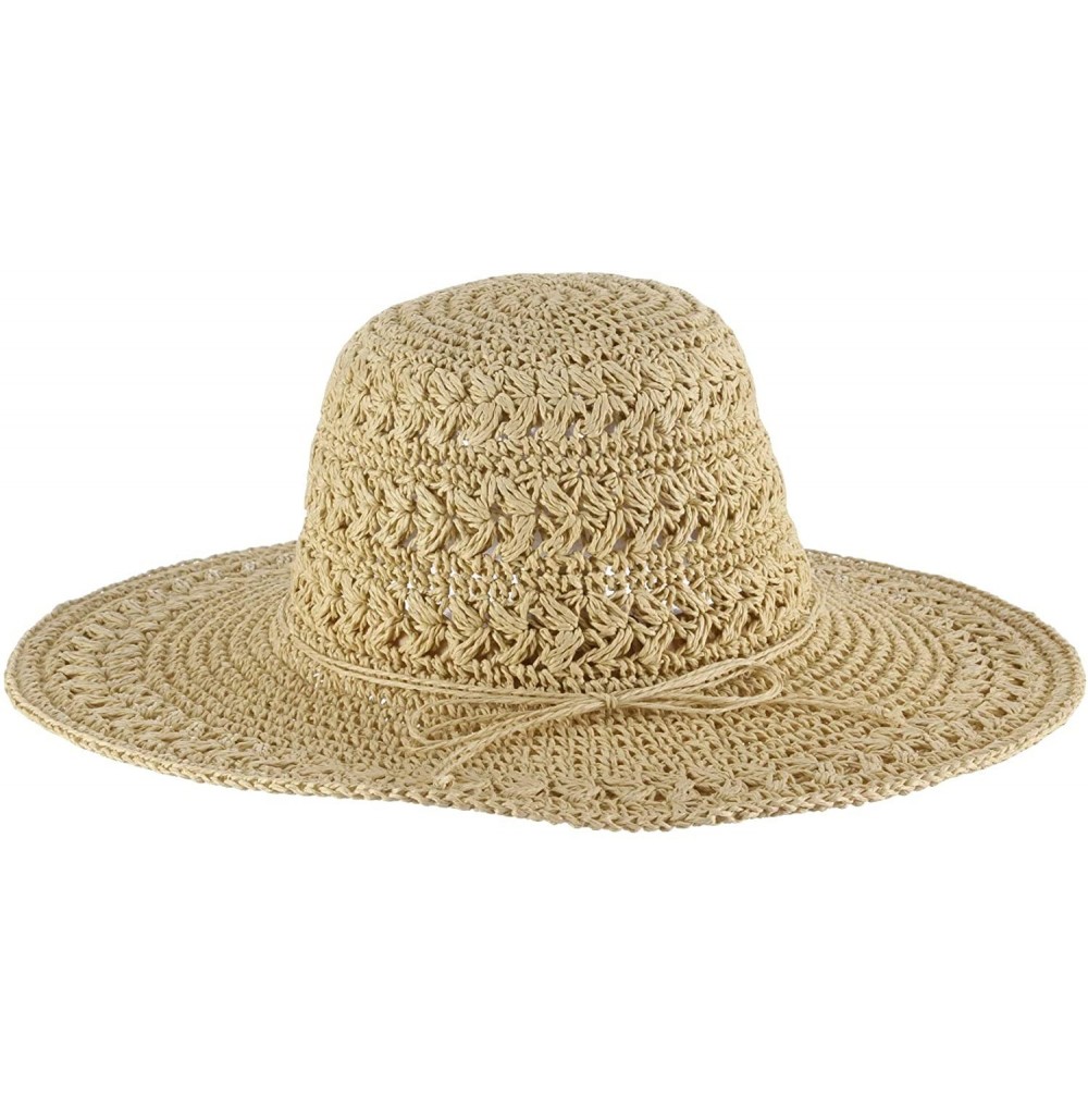Sun Hats Women's Big Brim Crocheted Toyo Hat - Natural - C31126YJ9WZ