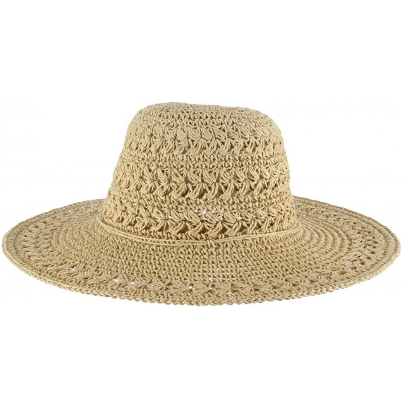 Sun Hats Women's Big Brim Crocheted Toyo Hat - Natural - C31126YJ9WZ