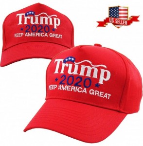 Baseball Caps Make America Great Again Our President Donald Trump Slogan with USA Flag Cap Adjustable Baseball Hat Red - C218...