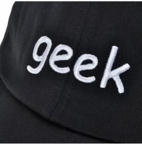 Baseball Caps Embroidered Cotton Baseball Cap Adjustable Snapback Dad Hat - Black- Geek - C0182W4CUDK
