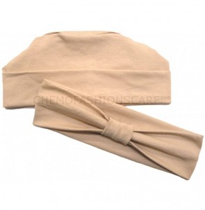 Headbands Double Layered Comfort Cotton Chemo Sleep Cap & Headband Beanie Hat Turban for Cancer - CU11BFKFSXF