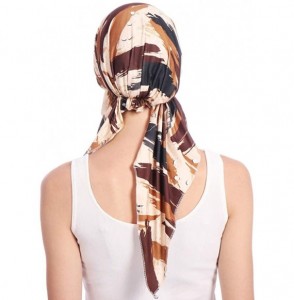 Skullies & Beanies Women Pre-Tied Head Scarves Floral Muslim Cap Turban Hat Bandana Headwrap - Style-7 - CK18SS2ZET4