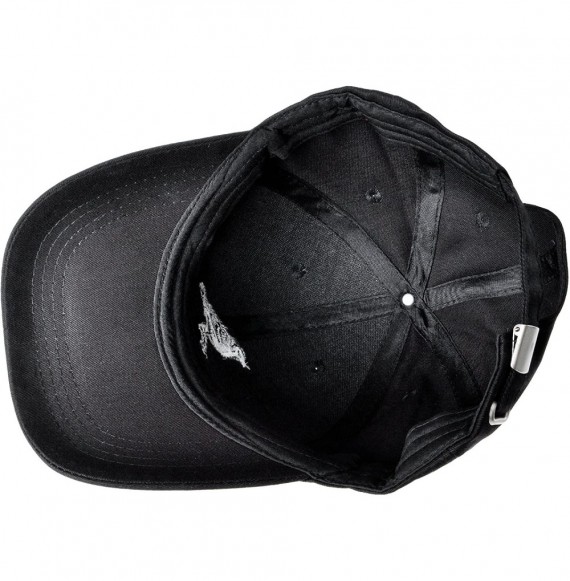 Baseball Caps Cute Embroidered Cotton Baseball Cap Adjustable Strapback Hat - Bird Black - CB18E3CCHS0