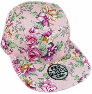 Sun Hats Floral Flowers Snapback Flat Bill Cotton Cap Black Navy Pink - Light Pink - CR1987K7QN9