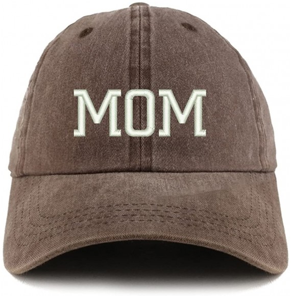 Baseball Caps Mom Embroidered Pigment Dyed Unstructured Cap - Brown - CW18D4GS308