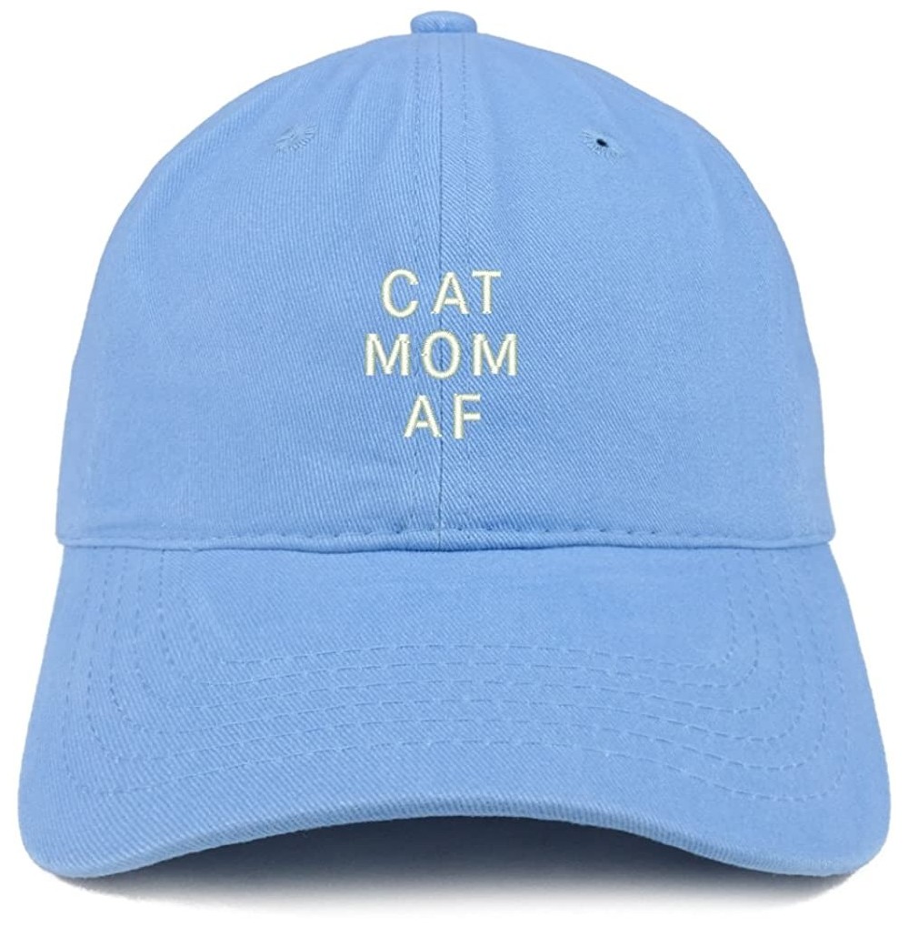 Baseball Caps Cat Mom AF Embroidered Soft Cotton Dad Hat - Carolina Blue - CB18EYL63SK