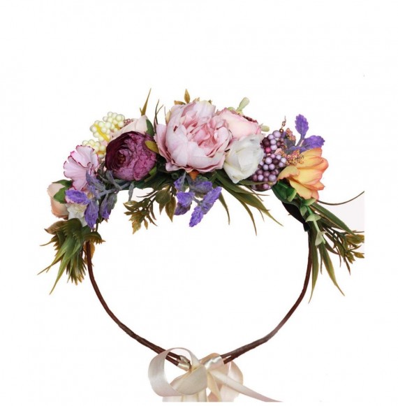 Headbands Women Flower Headband Wreath Crown Flora Women Girl Festival Wedding Party Flower Wreath Headband - Colora - CJ18XA...