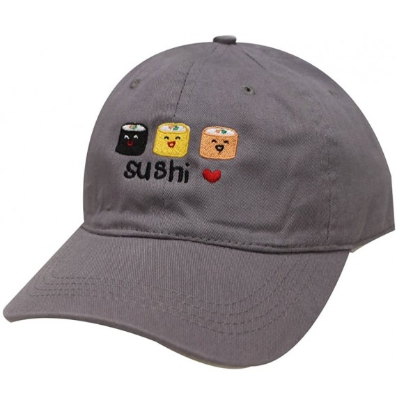 Baseball Caps Sushi Love Cotton Baseball Dad Caps - Dark Grey - CQ17Y04CHSL