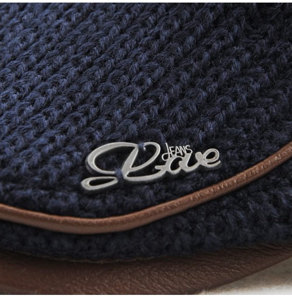 Newsboy Caps Knitted Woollen Beret Hat Casquette Flat Visor Newsboy Peak Cap - Blue - CQ186AS24ZC