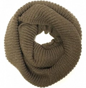 Skullies & Beanies Winter Warm Knitted Infinity Scarf and Beanie Hat - Brown Beaver - CK12FLPTFRT