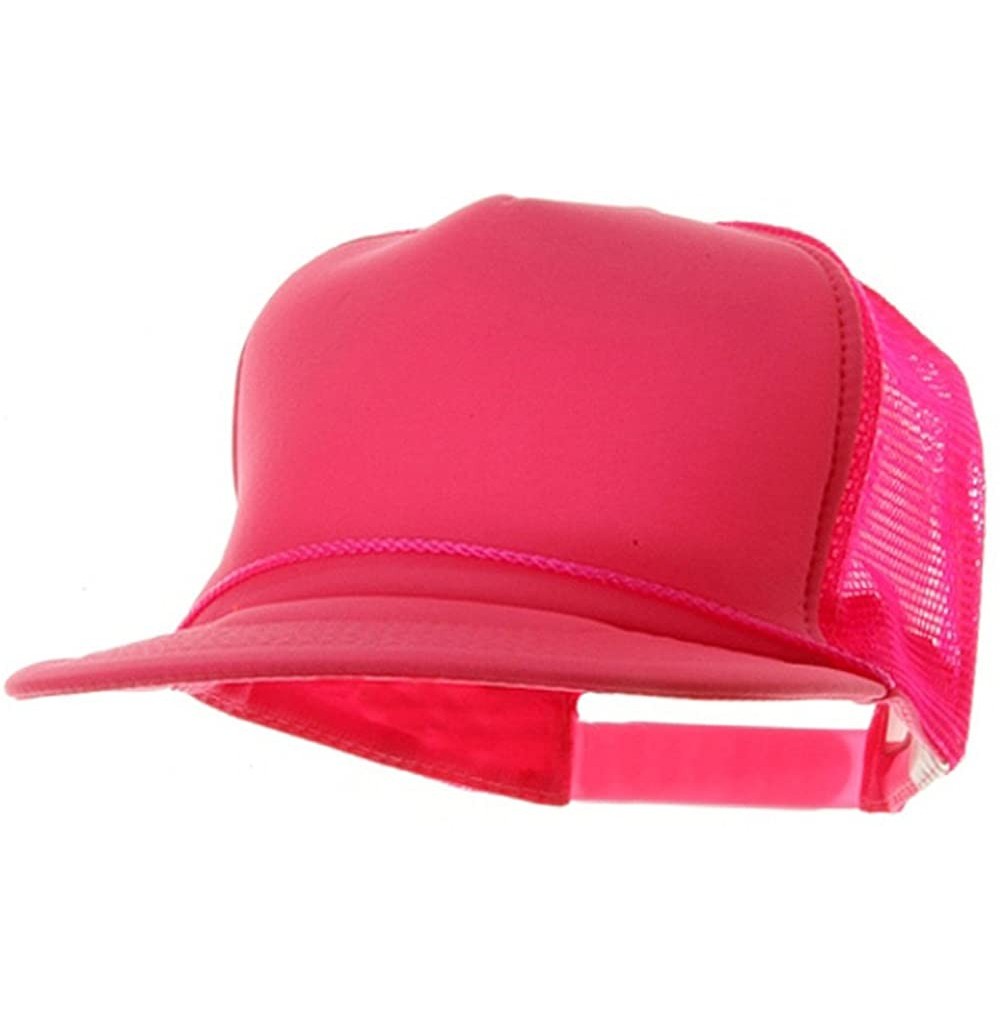 Baseball Caps 5 Panel Neon Color Poly Mesh Cap - Neon Pink - Pink - CO114F2OUCZ