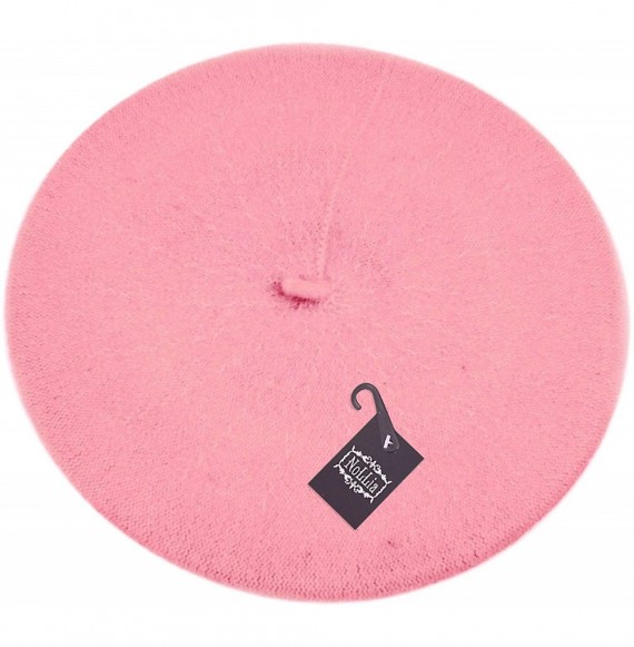 Berets Nollia Women's Solid Color Beret Hat - Pink - C012J2VZUW7