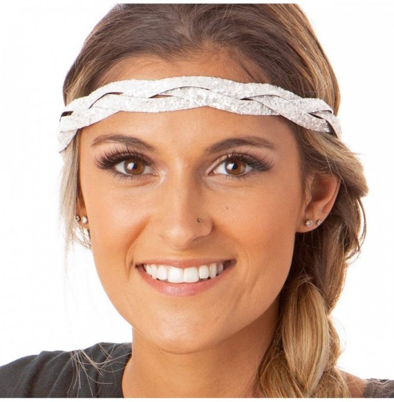 Headbands Women's Adjustable Cute Fashion Bling Glitter Headband Braid Hairband Gift Pack - CL18YTKCS6X