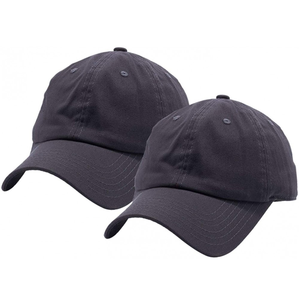 Baseball Caps Cotton Adjustable Baseball Classic Ballcap - Charcoal(2pcs) - CT18ULWQ58Y