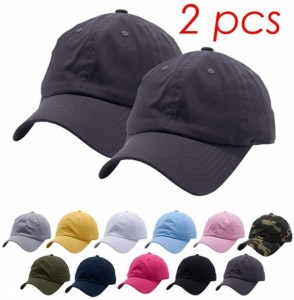 Baseball Caps Cotton Adjustable Baseball Classic Ballcap - Charcoal(2pcs) - CT18ULWQ58Y
