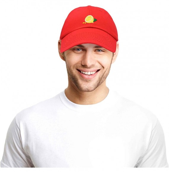 Baseball Caps Lemon Hat Baseball Cap - Red - C018M7U8ICE