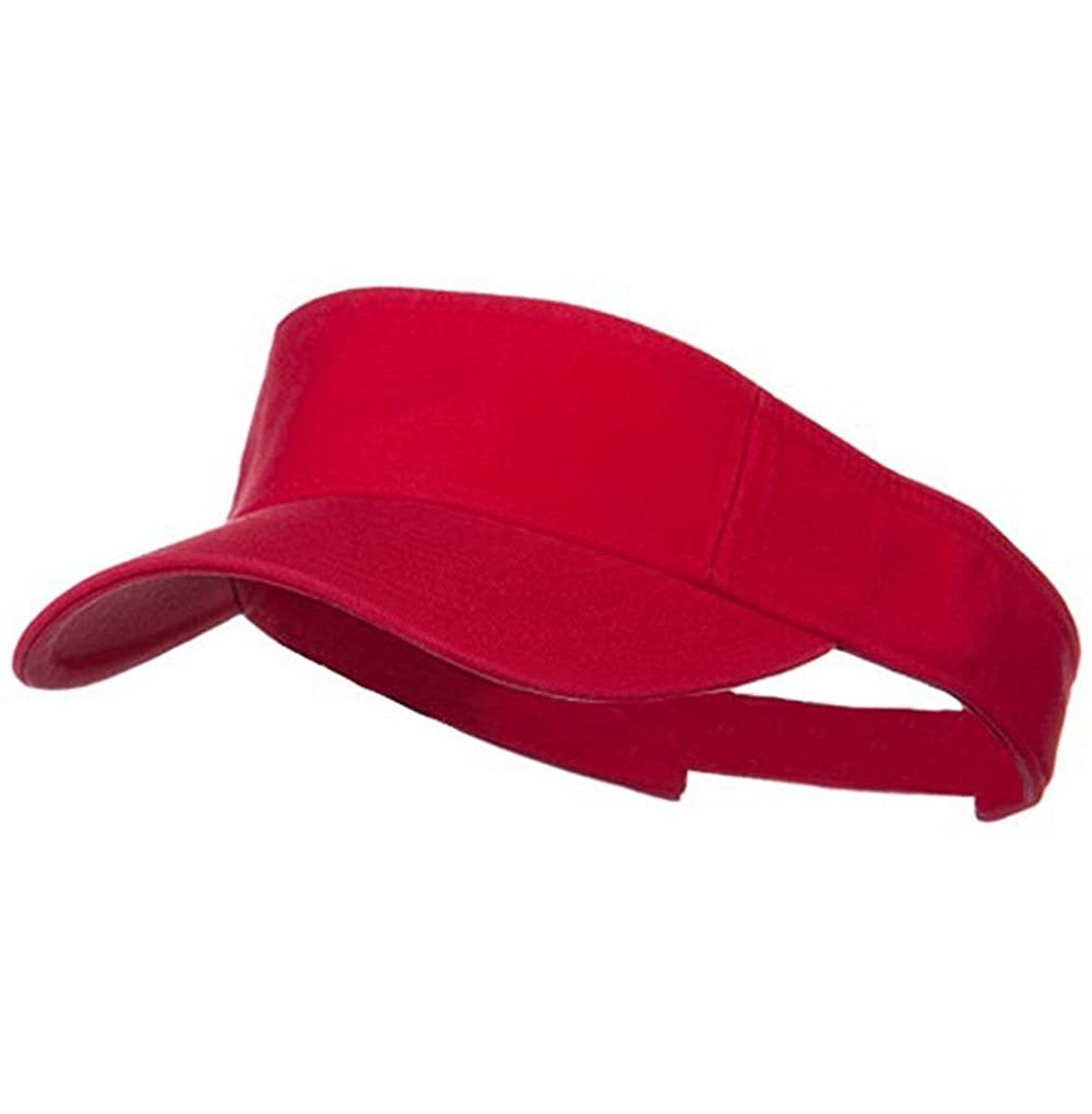 Visors Pro Style Cotton Twill Washed Visor - Red - CO1153M5GXN
