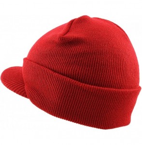 Skullies & Beanies Thick and Warm Mens Daily Cuffed Beanie OR Slouchy Made in USA for USA Knit HAT Cap Womens Kids - C919398TAU9
