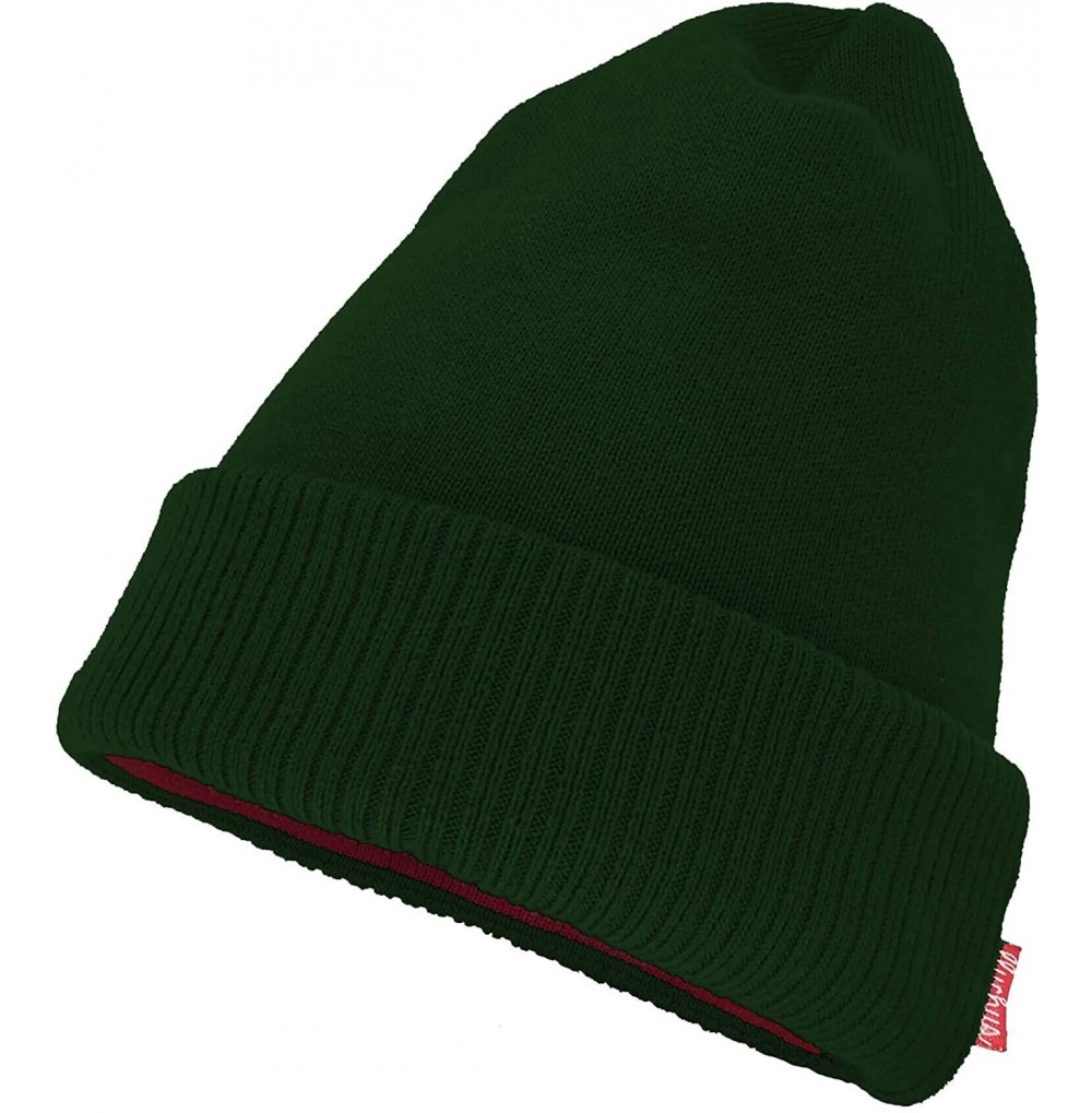 Skullies & Beanies Adult Unisex Cool Cotton Beanie Slouch Skull Cap Long Baggy Winter Hat Warm - Solid - Dark Green - CM18KZM...