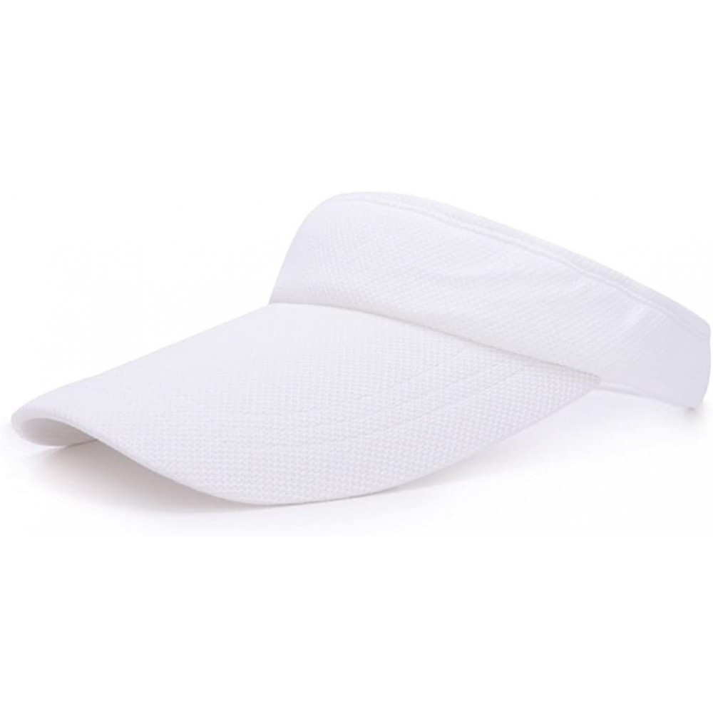 Sun Hats Women's Solid Sports Outdoor Adjustable Visor Blank Sun Hat - White - CA12CW94WST