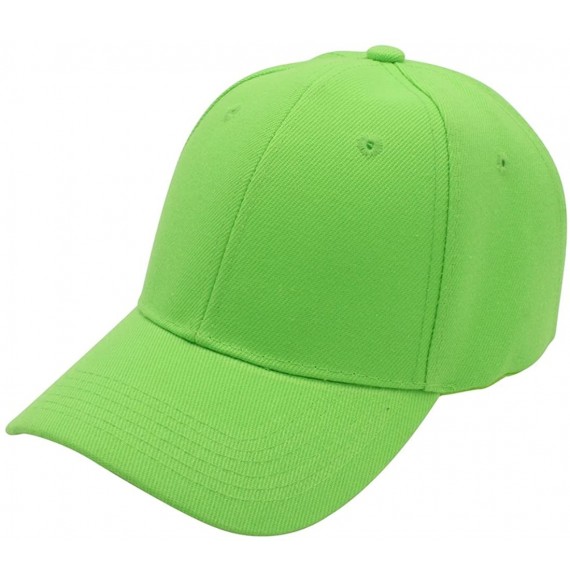 Baseball Caps Baseball Cap Men Women - Classic Adjustable Plain Hat - Lime - CX17YKCDL5Q
