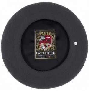 Berets Heritage Classiques Authentique Traditional French Wool Beret - Dark Gray - CP1206M3P6J