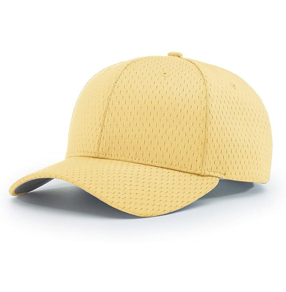 Baseball Caps 414 Pro Mesh Adjustable Blank Baseball Cap Fit Hat - Vegas Gold - C41873ZZGDW