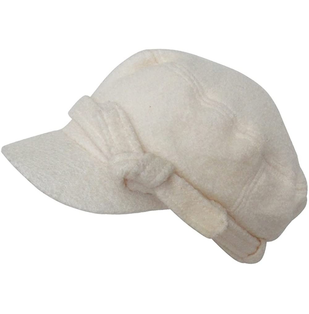 Visors Women's Girls Beret Hat Short Brim Outdoor Wool Visor Cap - White - CH1867UA4AK