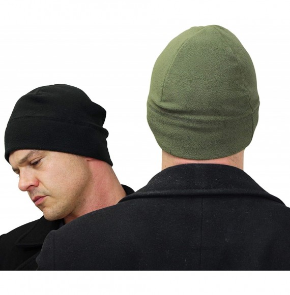 Skullies & Beanies Tactical Fleece Watch Cap Beanie - Skull Cap Fleece Hat - Mens & Women - [2-pack] 1-black & 1-od Green - C...