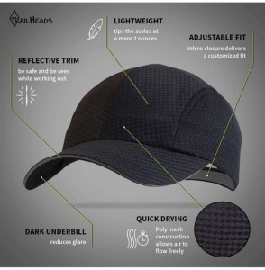 Baseball Caps Race Day Performance Running Hat - The Lightweight- Quick Dry- Sport Cap for Men - Black - C411XLY20QB