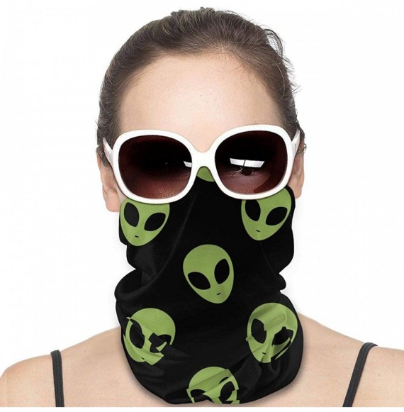 Balaclavas Women's Bandana Tube Neck Gaiter Headwear Face Scarf for Dust Wind Sun Protection - Alien - Green - CK198H9KK0M