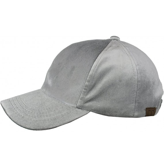 Baseball Caps Unisex Soft Velvet Crushable Blank Adjustable Baseball Cap Hat - Light Gray - C3187DR2M2G