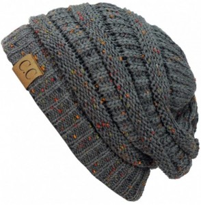 Skullies & Beanies Unisex Colorful Confetti Soft Stretch Cable Knit Beanie Skull Cap - Melange Gray - CJ12709GP6D