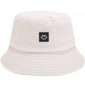 Cowboy Hats Unise Hat Summer Travel Bucket Beach Sun Hat Smile Face Visor - Beige - C21945RSWHN