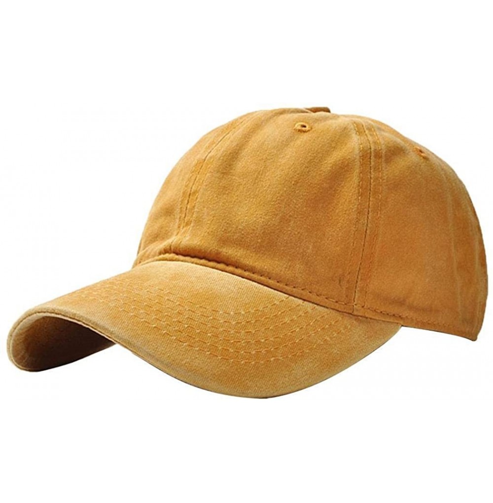 Baseball Caps Unisex Fashion Solid Adjustable Breathable Baseball Cap Sun Hats Baseball Caps - Yellow - C718TZ8K9RR