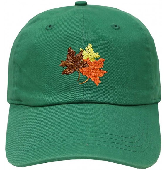 Baseball Caps Fall Leaves Cotton Baseball Dad Caps - Multi Colors - Kelly Green - CM18IZ5GS90