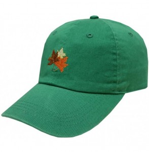 Baseball Caps Fall Leaves Cotton Baseball Dad Caps - Multi Colors - Kelly Green - CM18IZ5GS90
