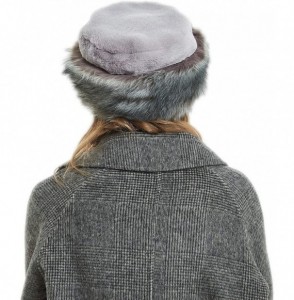 Bucket Hats Women's Leopard Faux Fur Hat with Fleece and Elastic for Winter - Gray - CJ18KZYACHE