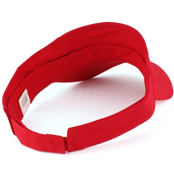 Visors Daddy Embroidered 100% Cotton Adjustable Visor - Red - CN17Z30IAHE