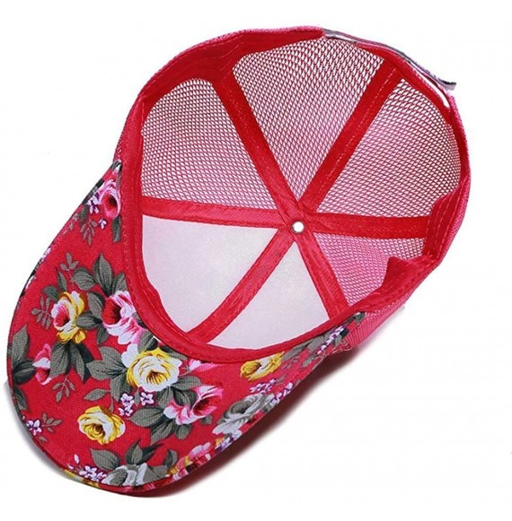 Baseball Caps Unisex Casual Floral Headwear Stretchy Soft Hats Comfort Baseball Cap Baseball Caps - Red - CR18QE3ZHLA