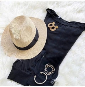 Sun Hats Women Straw Hat Panama Fedoras Beach Sun Hats Summer Cool Wide Brim UPF50+ - Khaki a - CJ18UCE2384