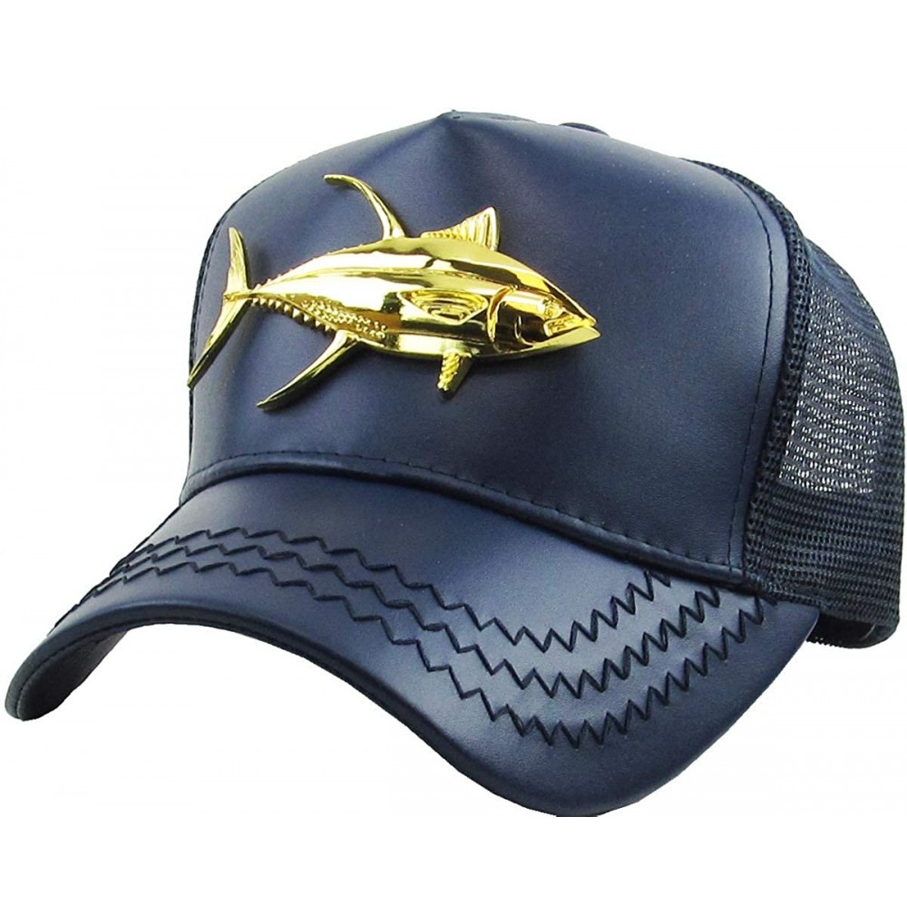 Baseball Caps Dominican Republic Gold Badge Wolf Rooster Tuna Trucker Cap Adjustable Snapback Hat - 3.(tuna) Navy - CX18IDY7HNQ