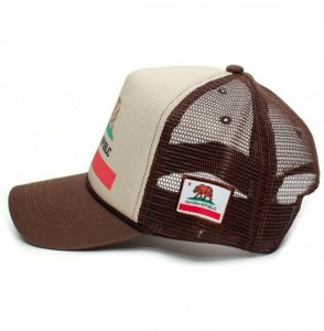 Baseball Caps Custom California Republic State Flag Cali Unisex-Adult Trucker Hat Multi - Tan/Brown - CR12J1O9W47