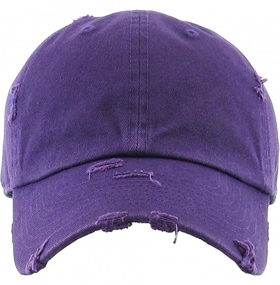 Baseball Caps Dad Hat Adjustable Unstructured Polo Style Low Profile Baseball Cap - Distressed Purple - C3196LKAR7T