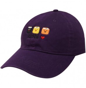 Baseball Caps Sushi Love Cotton Baseball Dad Caps - Purple - C917WXD0T8R
