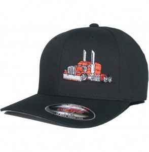 Baseball Caps Trucker Truck Hat Big Rig Cap Flexfit - Orange - CY18U940DN0