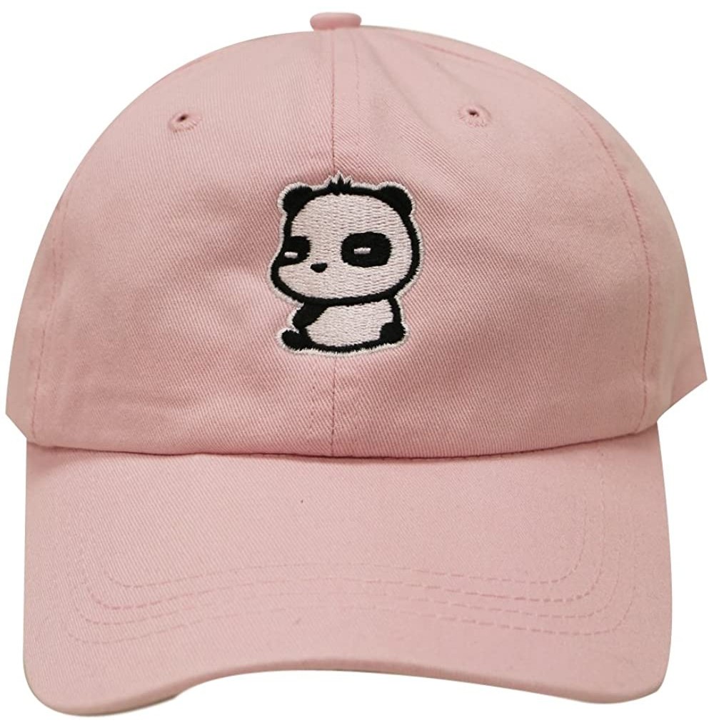 Baseball Caps Cute Panda Cotton Baseball Cap - Pink - CE12I8W5CTH