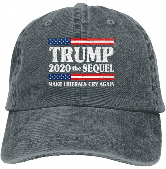 Baseball Caps Trump 2020 The Sequel Make Liberals Cry Again Men Women Washed Baseball Cap - Deep Heather - C3196YE8RUX